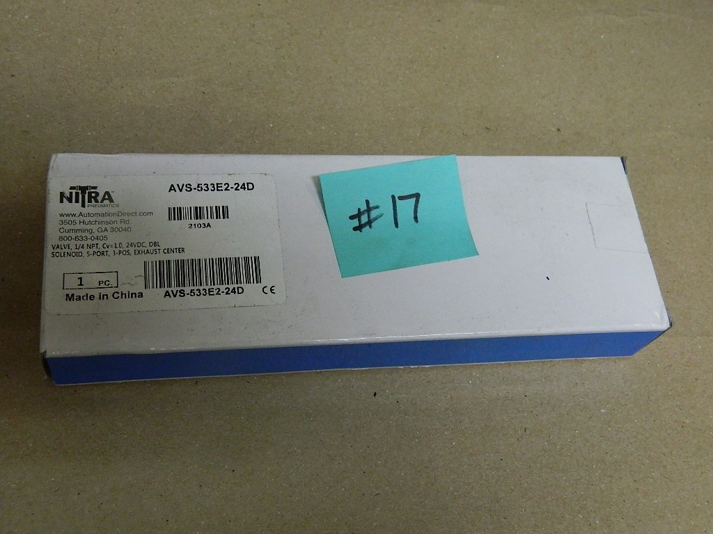Nitra AVS-533E2-24D Pneumatic Solenoid Valve 5 Port 1/4″ NPI NEW LOT # 17
