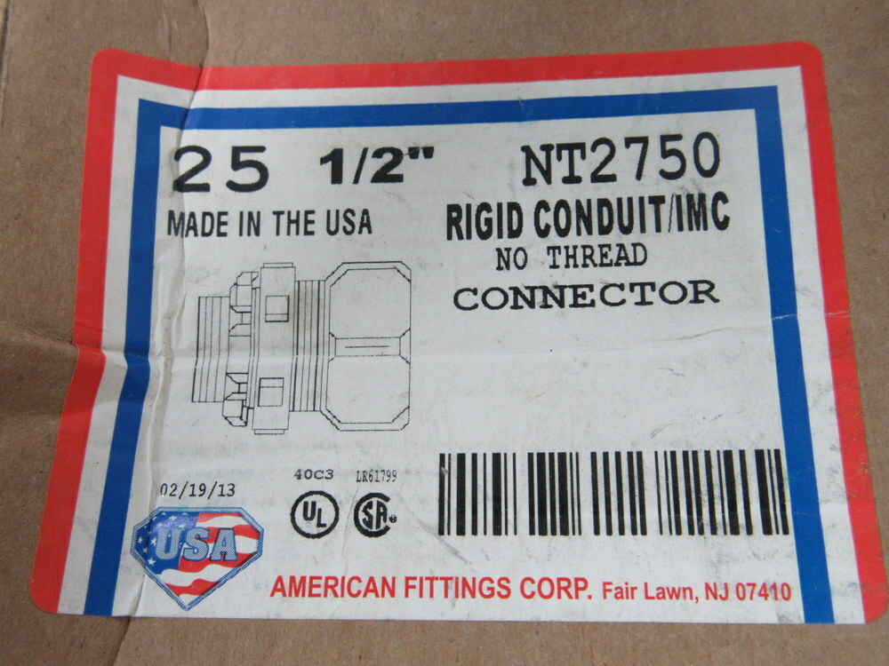 American Fittings NT2750 1/2″ Rigid Conduit/IMC Connector (Pack of 25)