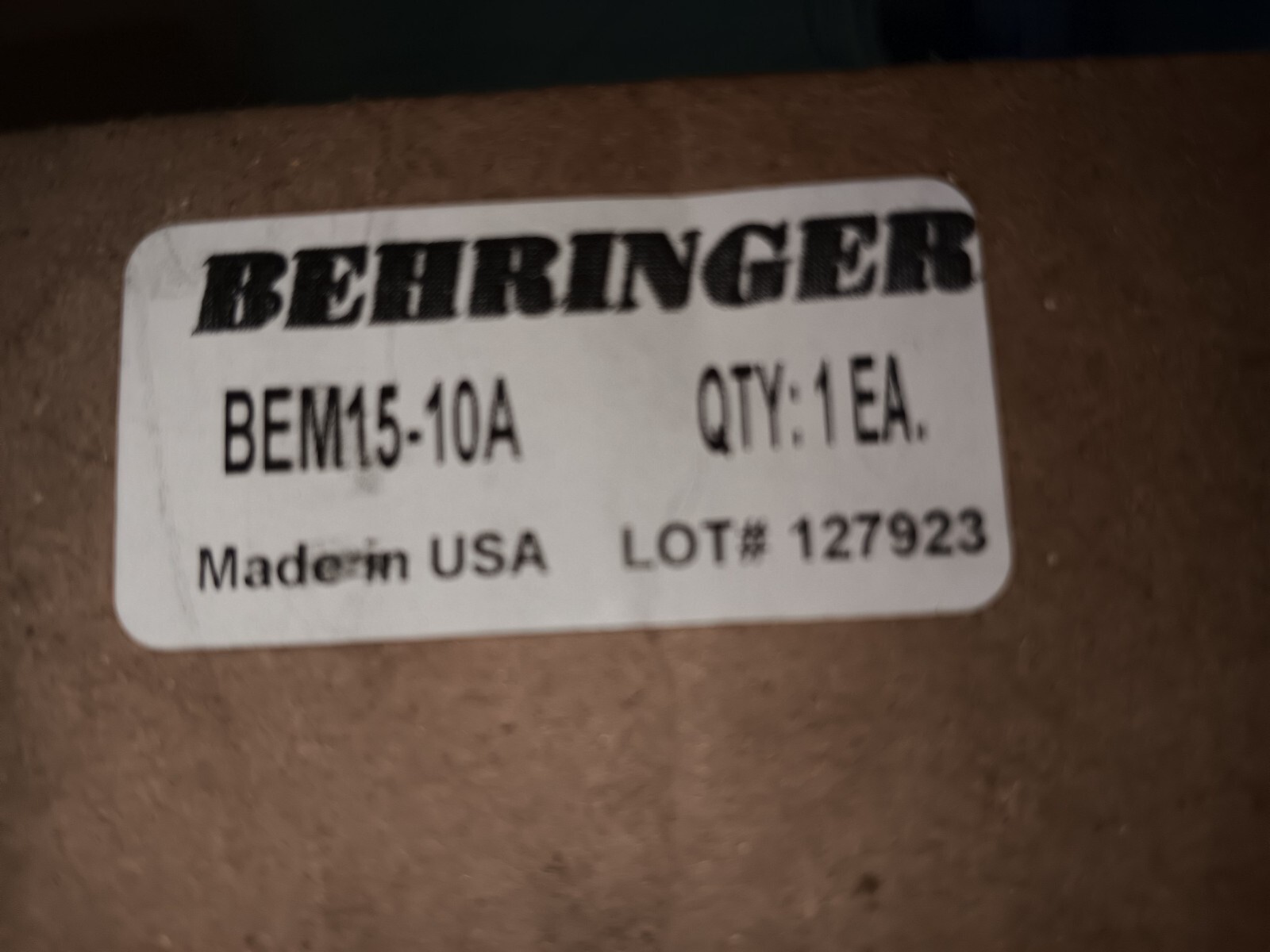 Behringer Corporation BEM 30- 40A Hydraulic Filter Element