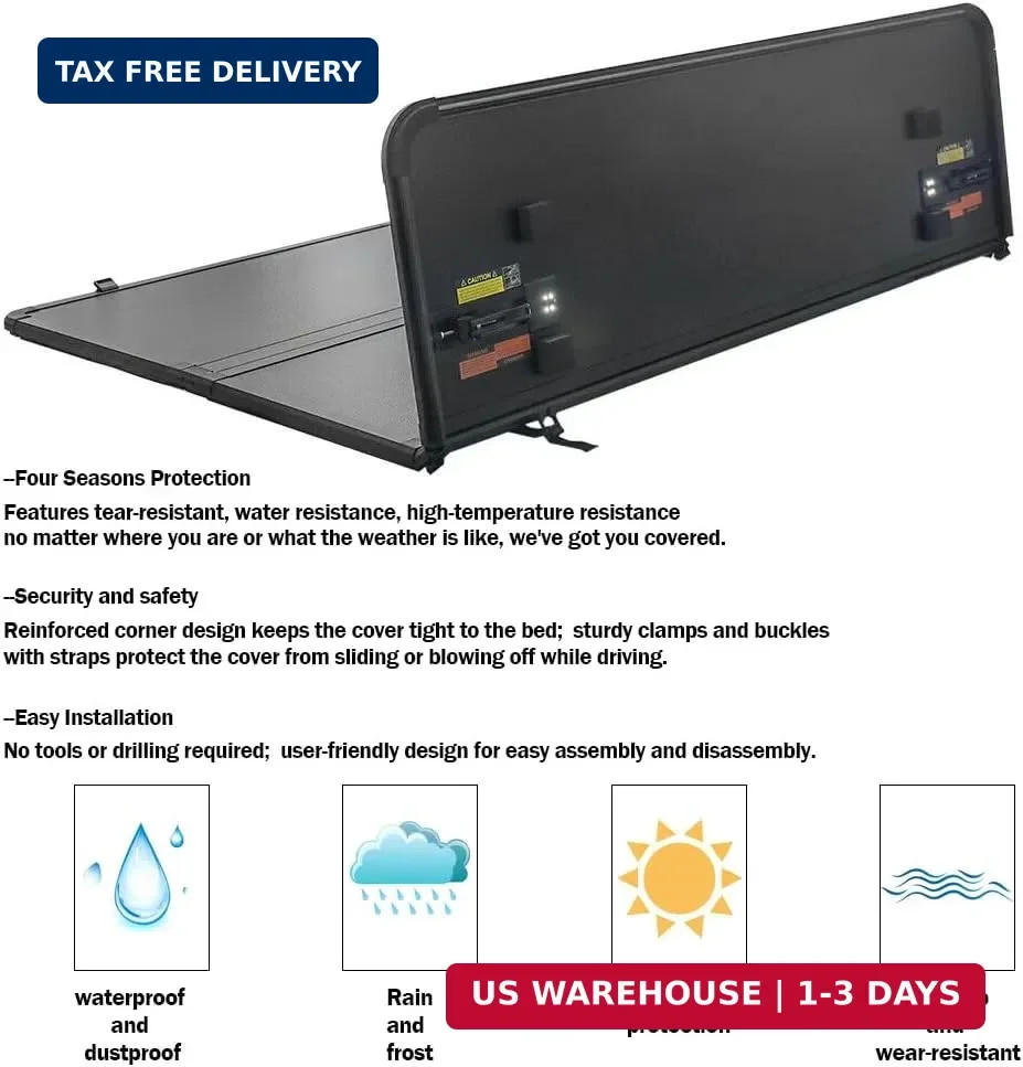 Hard TRI-FOLD Truck Bed Tonneau Cover Compatible with Jeep Gladiator 2020-2026 5