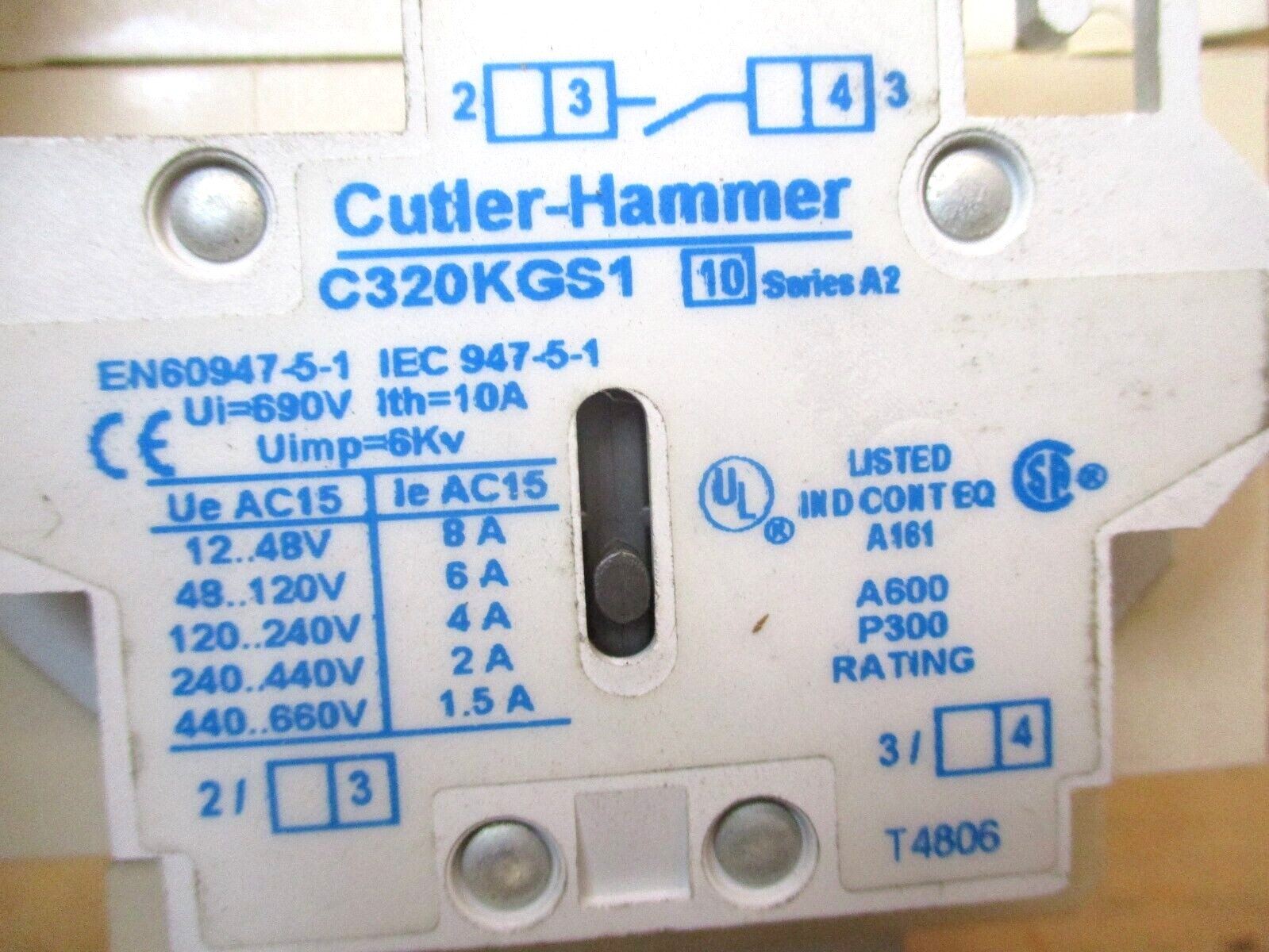 Cutler-Hammer CN15DN3 Starter Relay C320KGS1 C320KGS3 C320KGT15 C320TS1 46386WVS