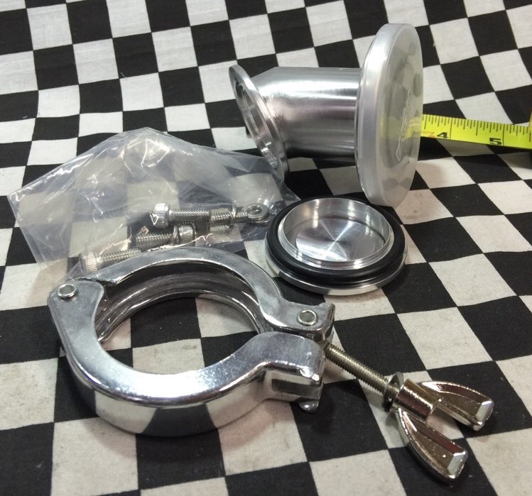 Adapter ANSI x KF40 x 45 Deg & Centering & Cap & Clamp, Aluminum, BOX C #1600Z6