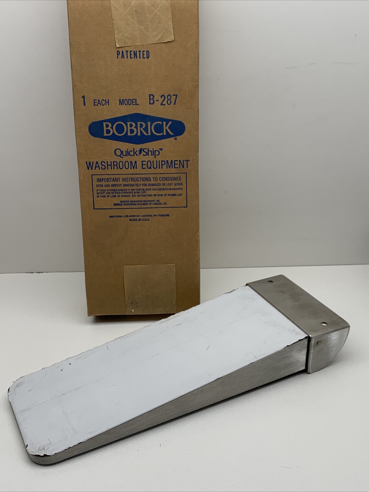 Bobrick B-287 Stainless Steel Folding Utility Bathroom Shelf