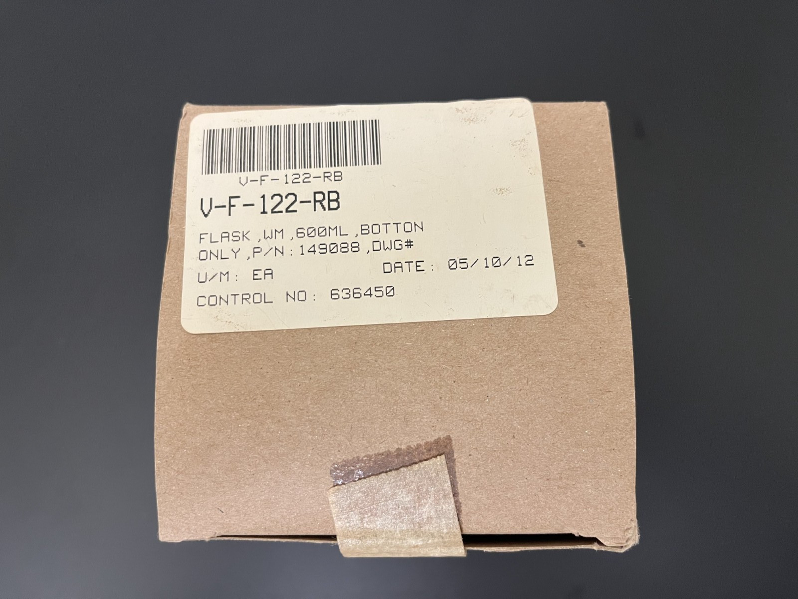 VirTis #149088 FLASK, WM, 600ML for 4″ Dryer Lid, V-F-122-RB, 1/PK