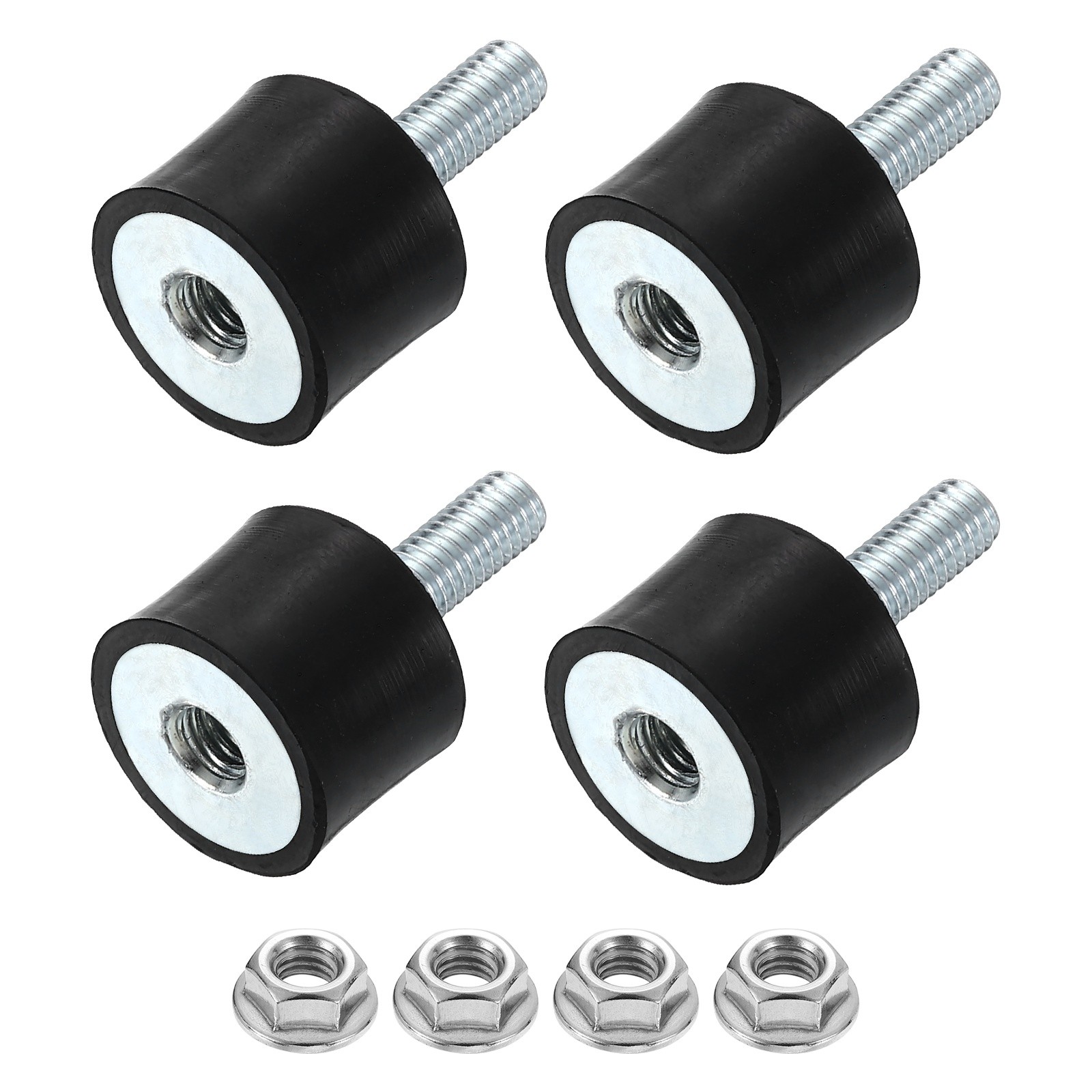 4Pcs M6x18mm Rubber Mounts, 20x15mm(DxH) Rubber Shock Absorber Mount with Nuts