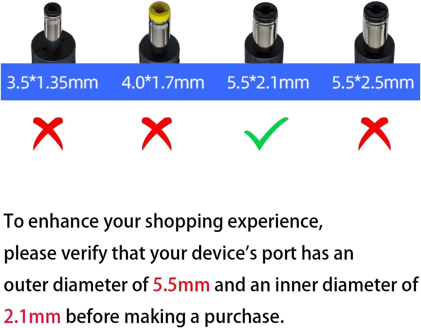 5.5Mm X 2.1Mm 12V DC Power Cable 3-Pack,Dc5521 Male to Male Extension Cable 18AW