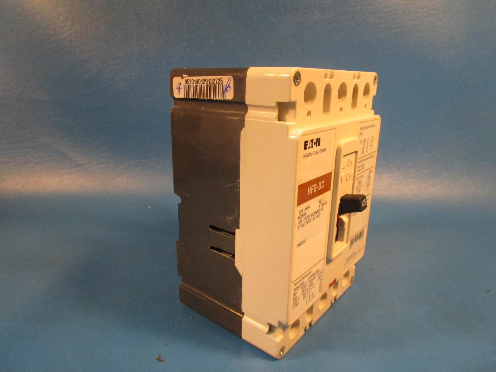 Eaton HFDDC3125WF01Y31, Molded Case Breakers (MCCBs) HFD 3P 125A 600V 50/60Hz 3P