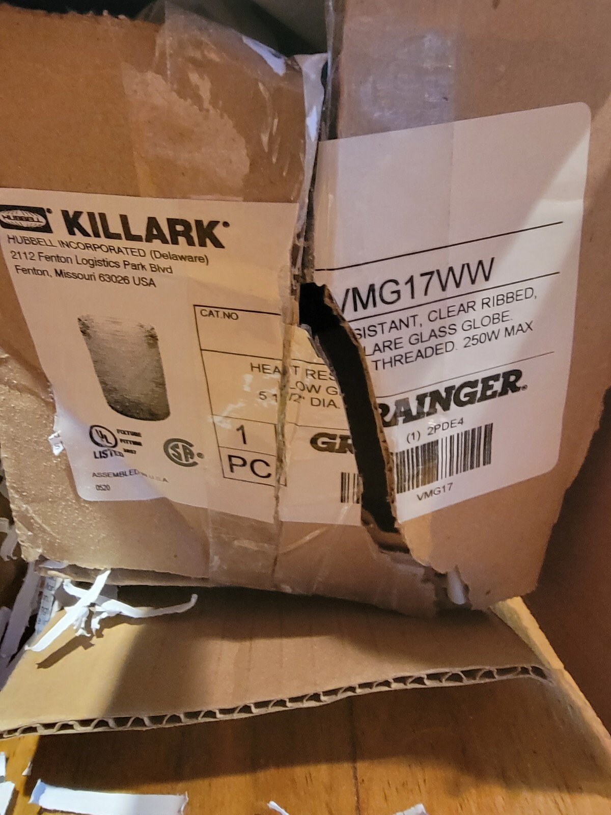 Hubbell Killark VMG-17 Low Glare Glass Globe VMG17
