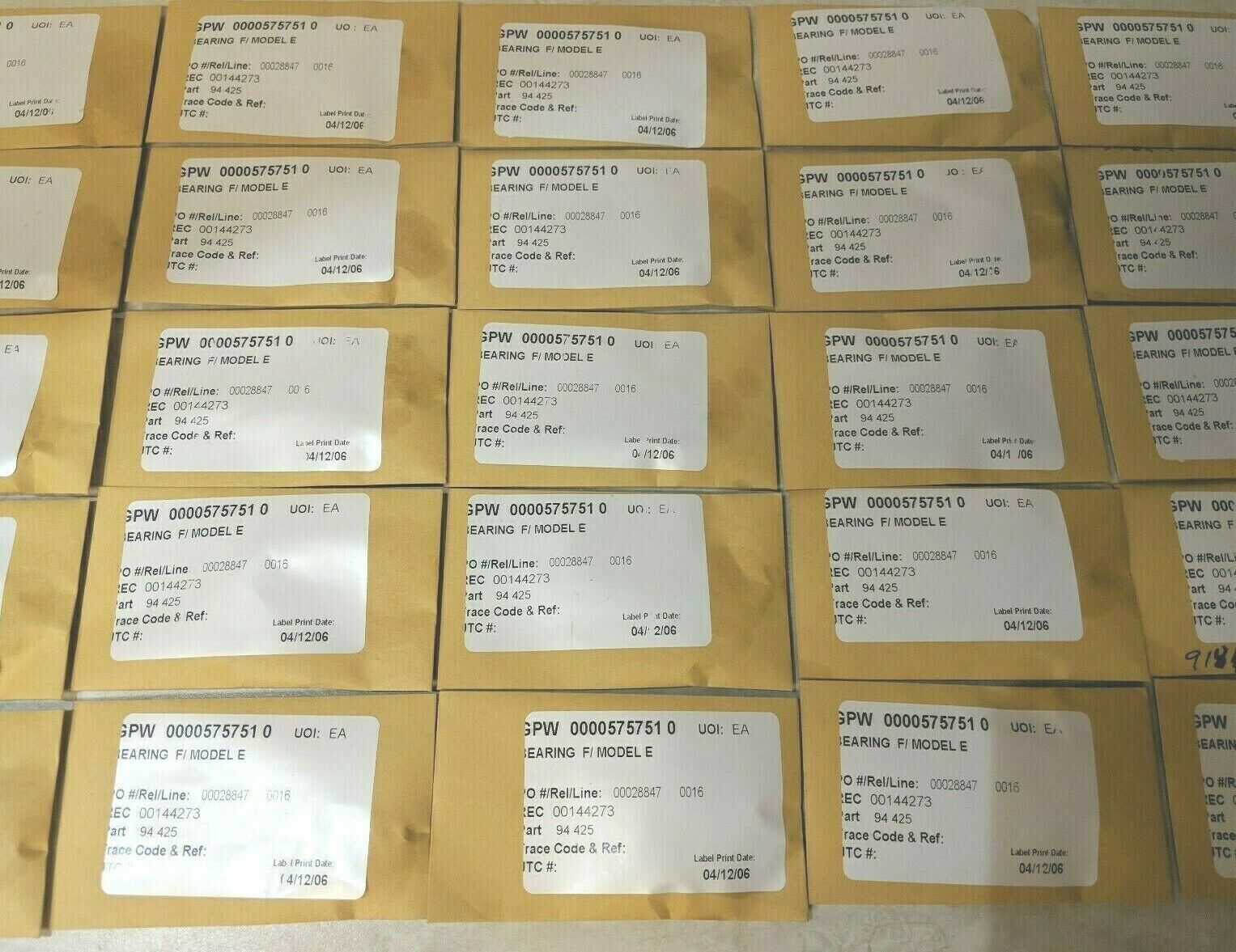 Lot of 25 New NOS Bearing F Model E -7/8″x7/16″x1/4″- GPW 00005757510 P/N 94 425