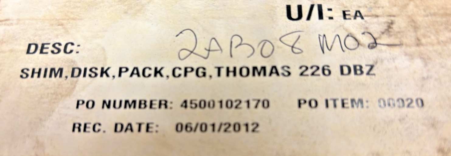 Thomas 01230886 226 DBZ Disc PK 010689T – Industrial Pump / Compressor Part