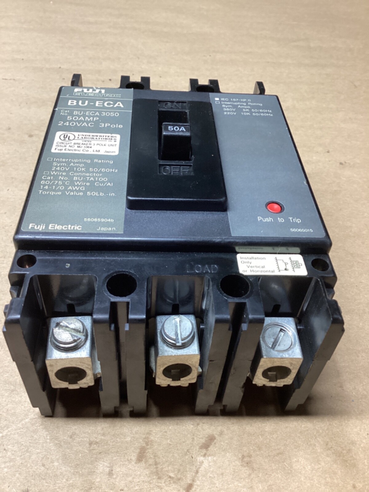 FUJI BU-ECA3050 3 POLE 50 AMP CIRCUIT BREAKER #111G70PR7