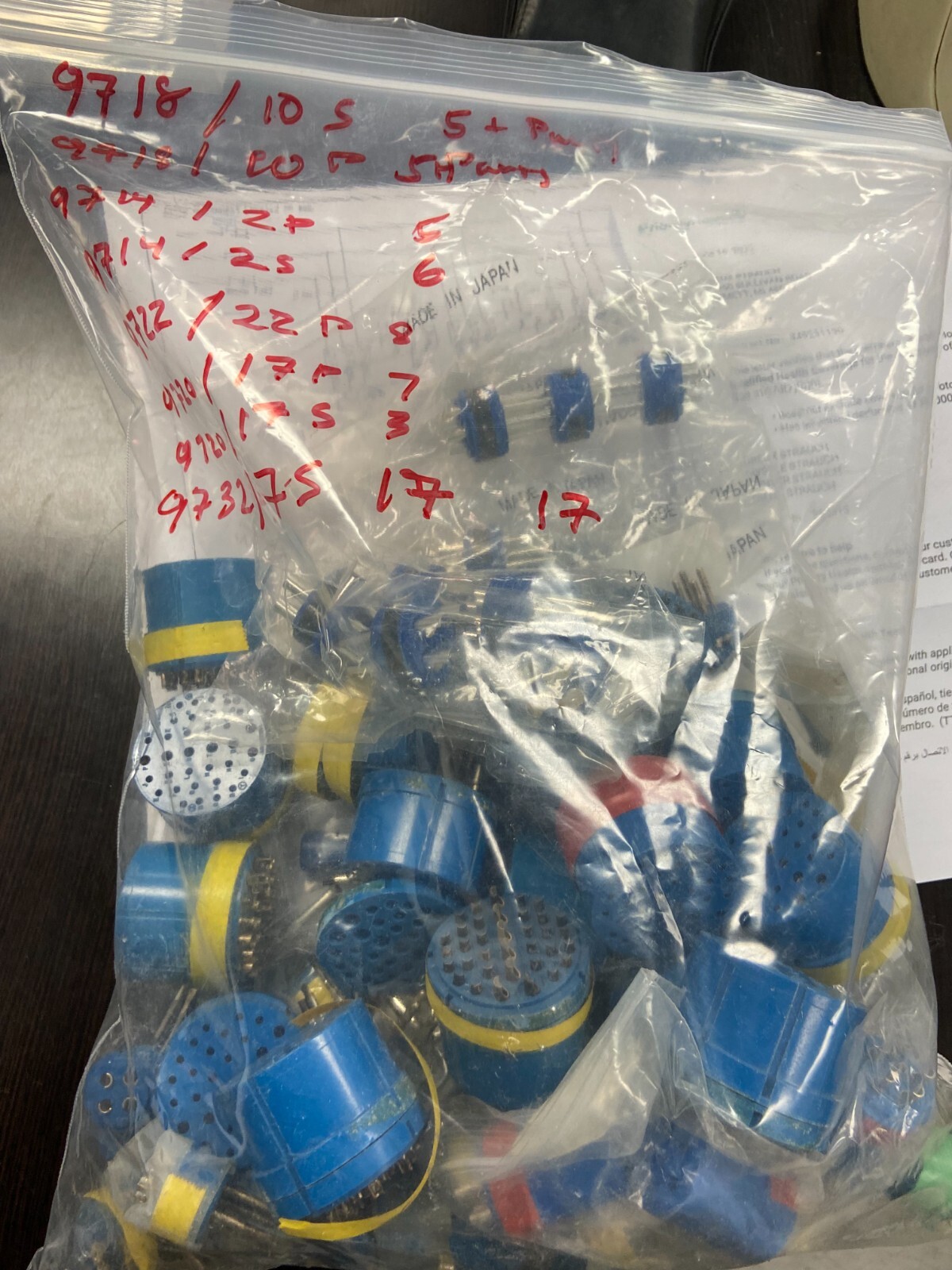 Amphenol Inserts 9718-10, 9714-12, 9722-22P, 9720-17 and 9732-7S