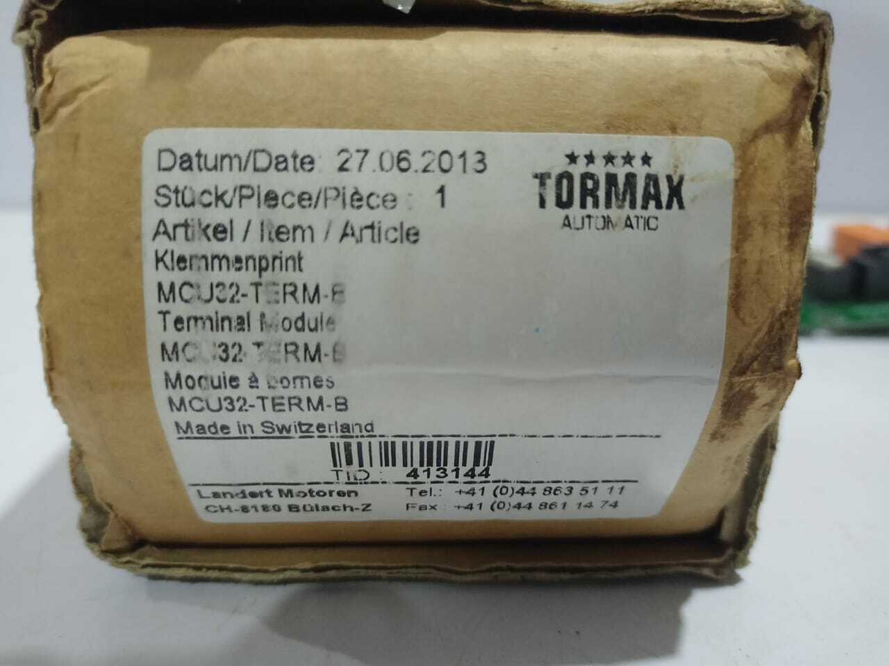 Tormax MCU32-TERM-B T4-755-4120D Switzerland
