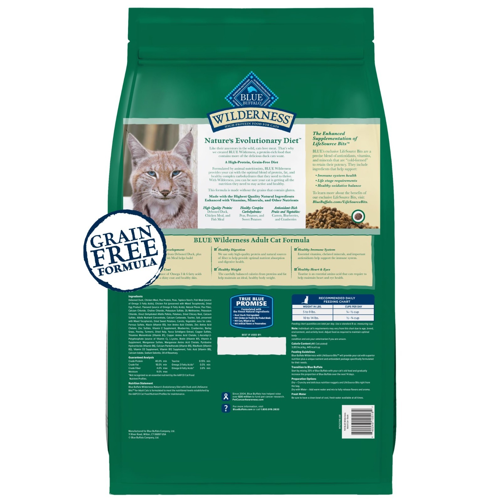 Blue Buffalo Wilderness with Duck Natural High-Protein Grain-Free Dry Food, 11lb