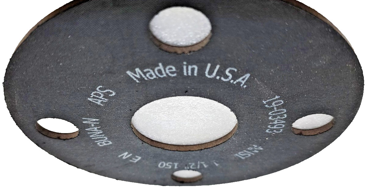 Full Face Buna-N 19-03493 Flange Gasket for 5″ Pipe, 1/8″Thick, ANSI 1-1/2”-150