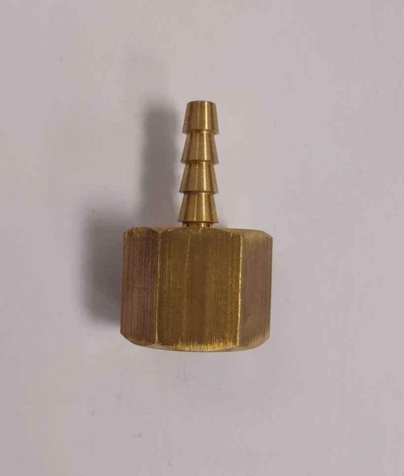 Brass thread to hose fitting, 3/8″ Female NPT to 3/16″ ID hose barb