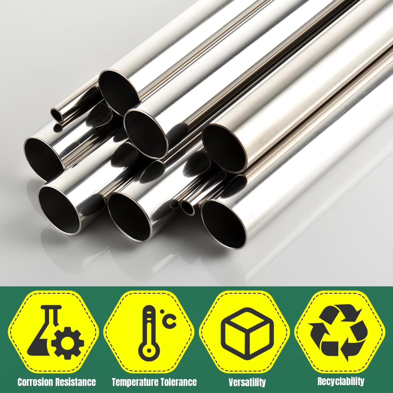 3/8″OD 304 Stainless Steel Tubing, 1mm Wall Thickness, 12 Inch Length Round M…