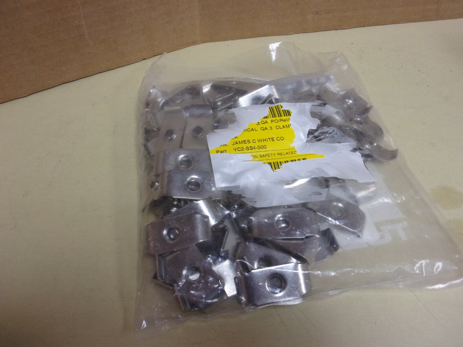 James C White Yoke Clamp YC2-SS4-500 , Bag of 100pcs. , new