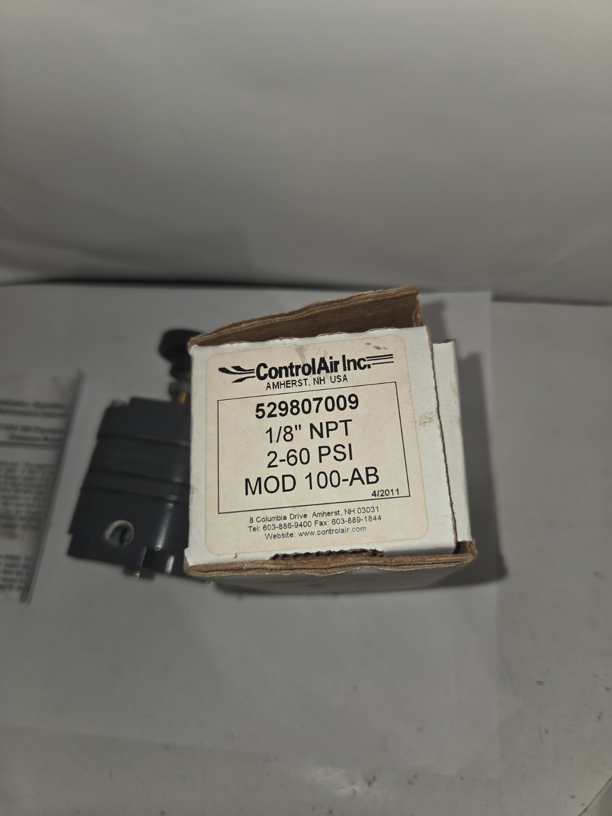 NEW GENUINE CONTROLAIR 529807009 1/8″ NPT 2-60 PSI MOD 100-AB, NEW OTHER