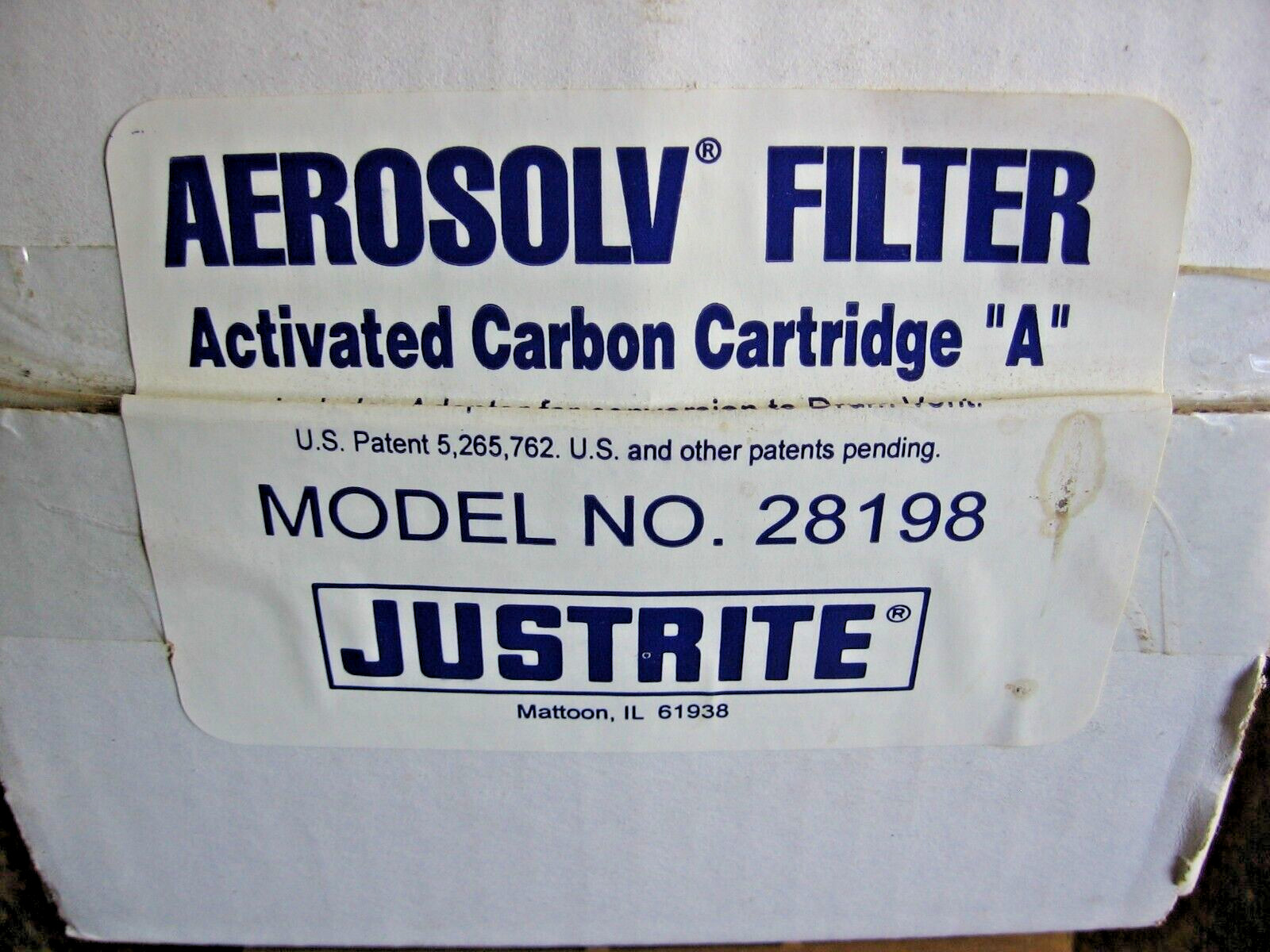 JUSTRIGHT 28206 Aerovent Drum Vent Carbon Filter Kit w/Flame Arrestor 2 Elements