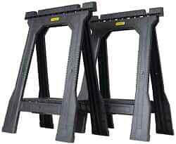 Stanley Folding Sawhorse x96 Twin Pack Gray, 5 x 32″