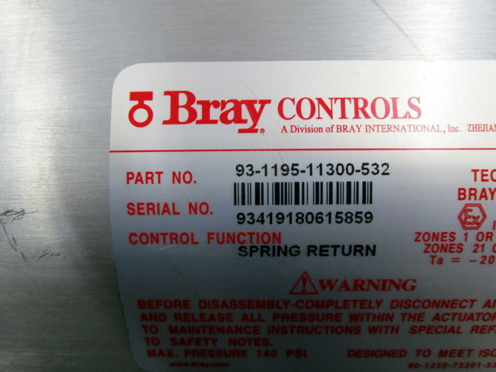 Bray Controls 93-1195-11300-532 Pneumatic Actuator 93119511300532