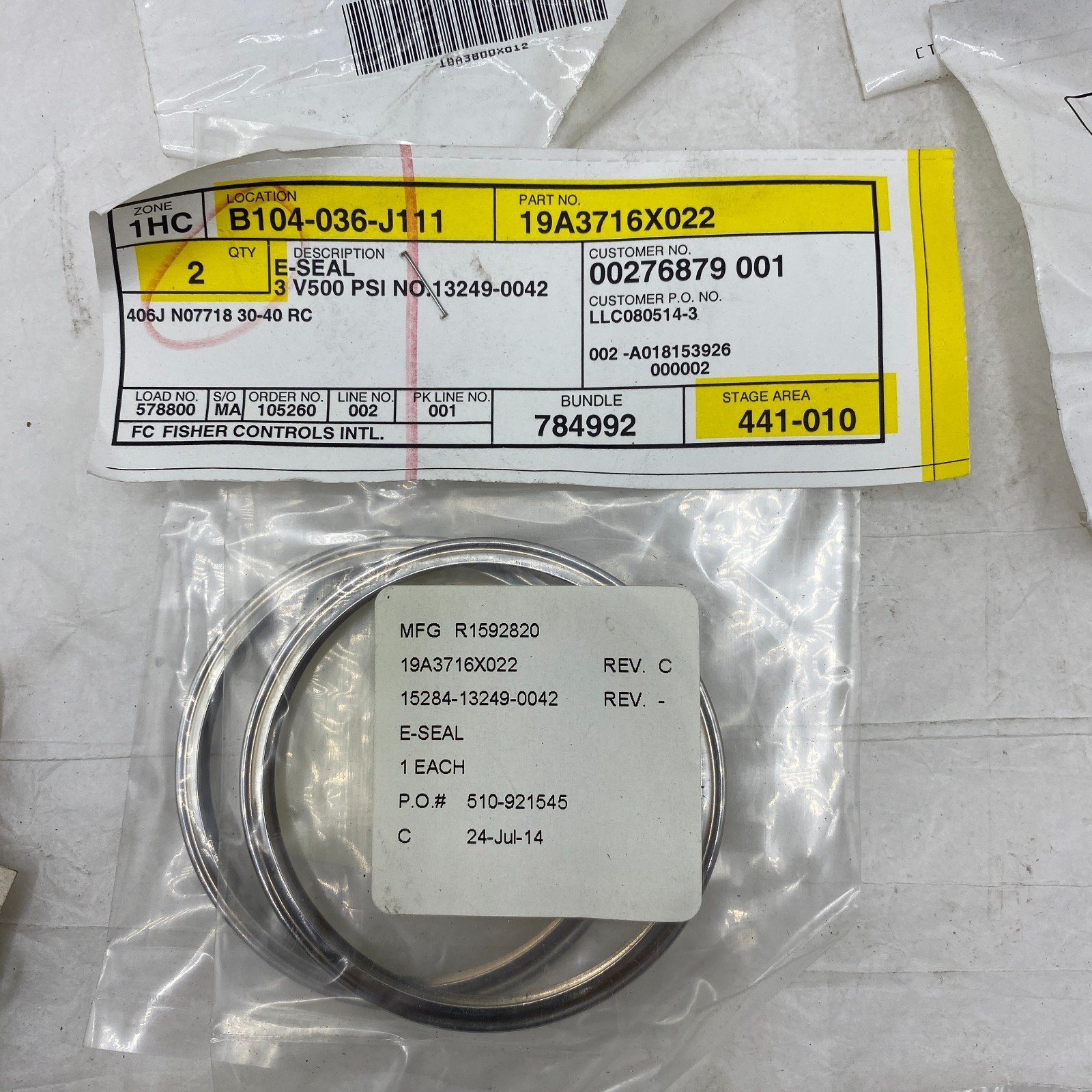 FISHER PARTS RV500X00032 REPAIR KIT V500 3″, NITRILE SEALS, EMERSON, O-RING 🎯