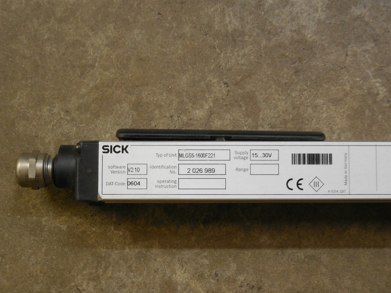 NEW SICK MLGE Aluminum 6′ 6 FT Stick MLGS5-1600F221 0-026-988