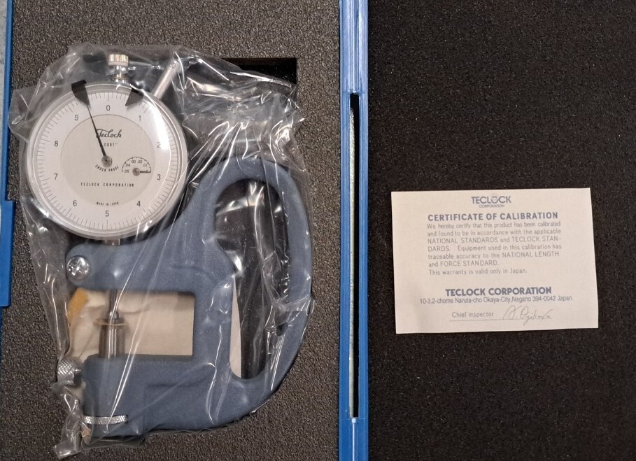 Teclock Thickness Gauge 0.001″-0.4″ Model SI 1111 With Case *BRAND NEW*