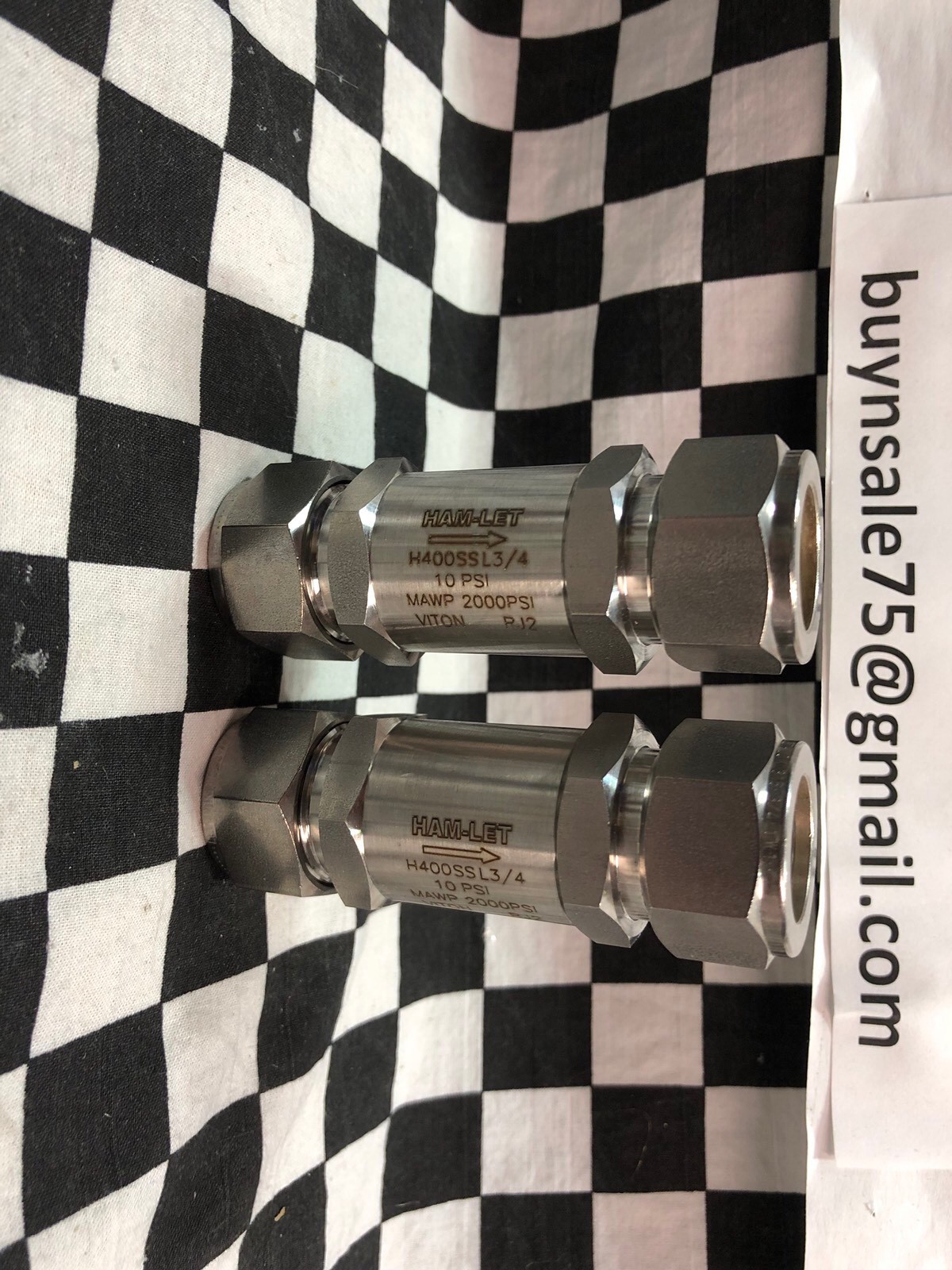 HAM-LET Poppet Check Valve 3/4″, 10 PSI, H400SSL3/4, H-400-SS-L-3/4, BOX 9 “P”
