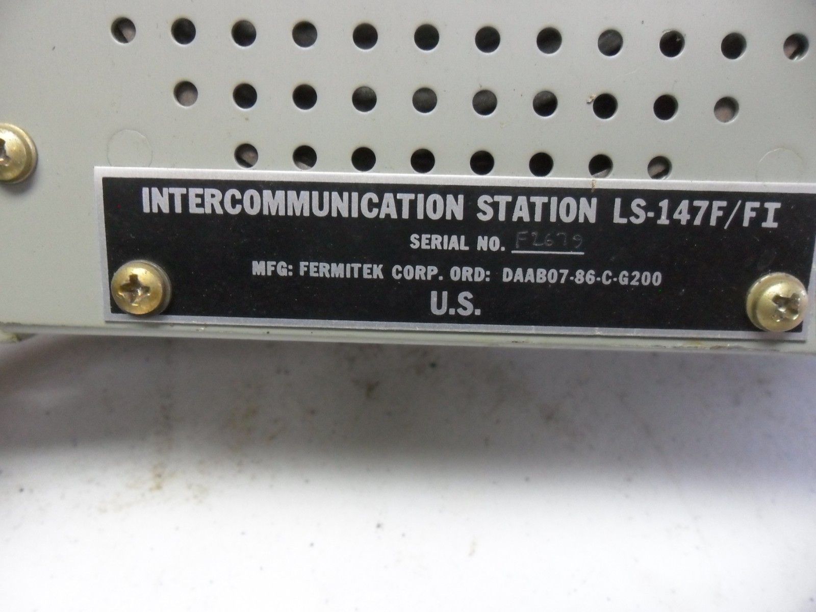 Vintage LS-147F/FI INTERCOMUMICATON STATION m35a2 m998 m37 m151 m38 m923 m818 m