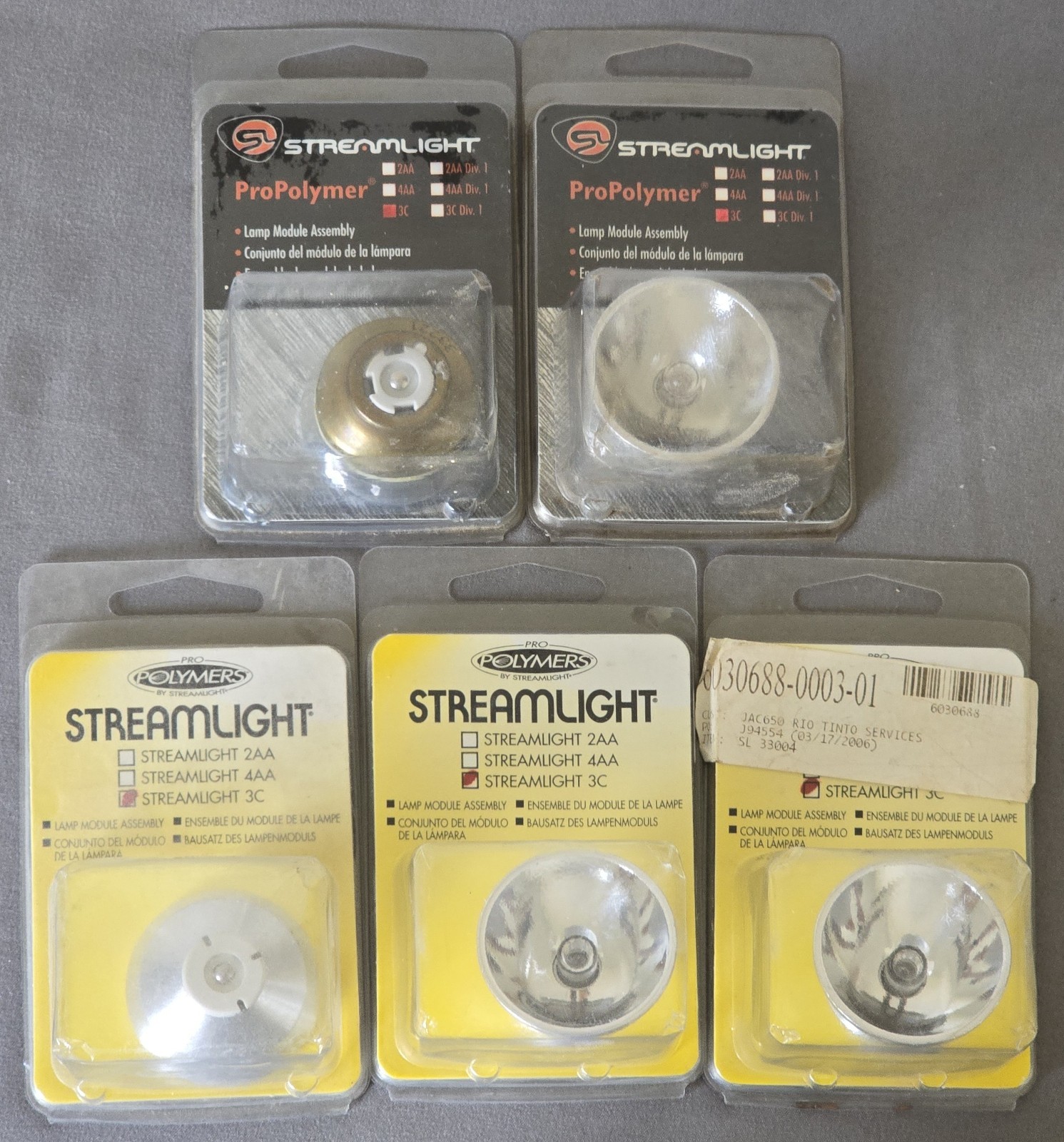 Lot of 5 Streamlight 3C Xenon Lamp Module Assembly Brand New Pro Polymer