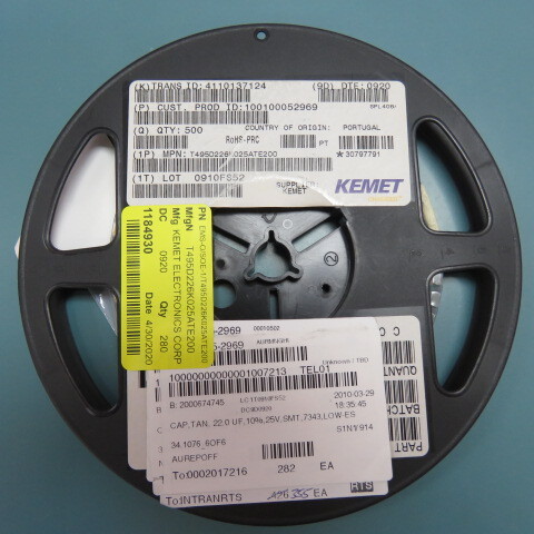 KEMET ELECTRONICS CORP T495D226K025ATE200 Qty of 75 per Lot T495 series 22�F 2