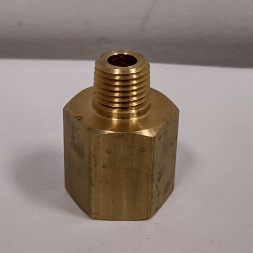 Brass straight adapter 1/2 BSPT female x 1/4 NPT male