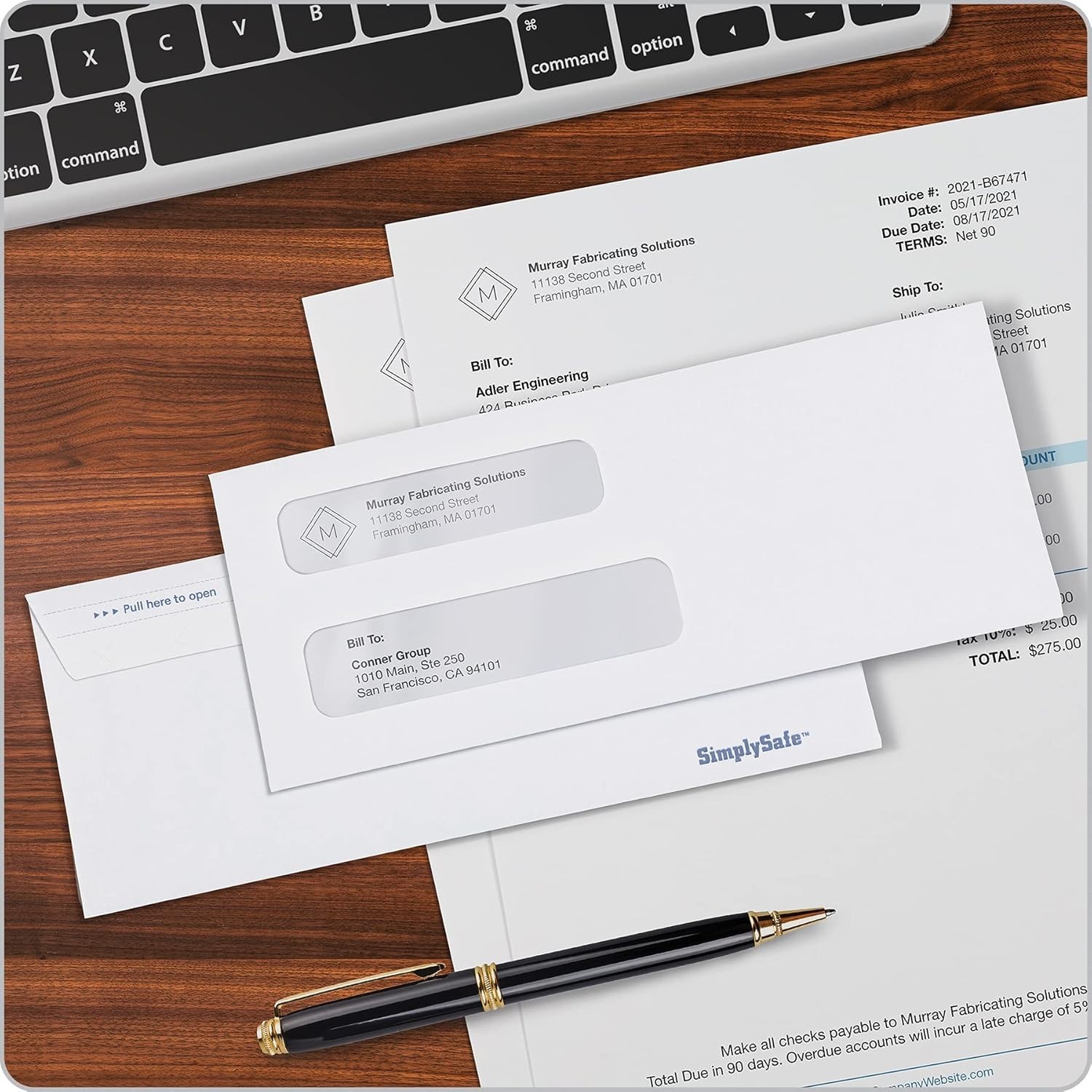 #8-5/8 Envelopes, 500 Pack, Double Window Seal Envelopes for QuickBooks Check…