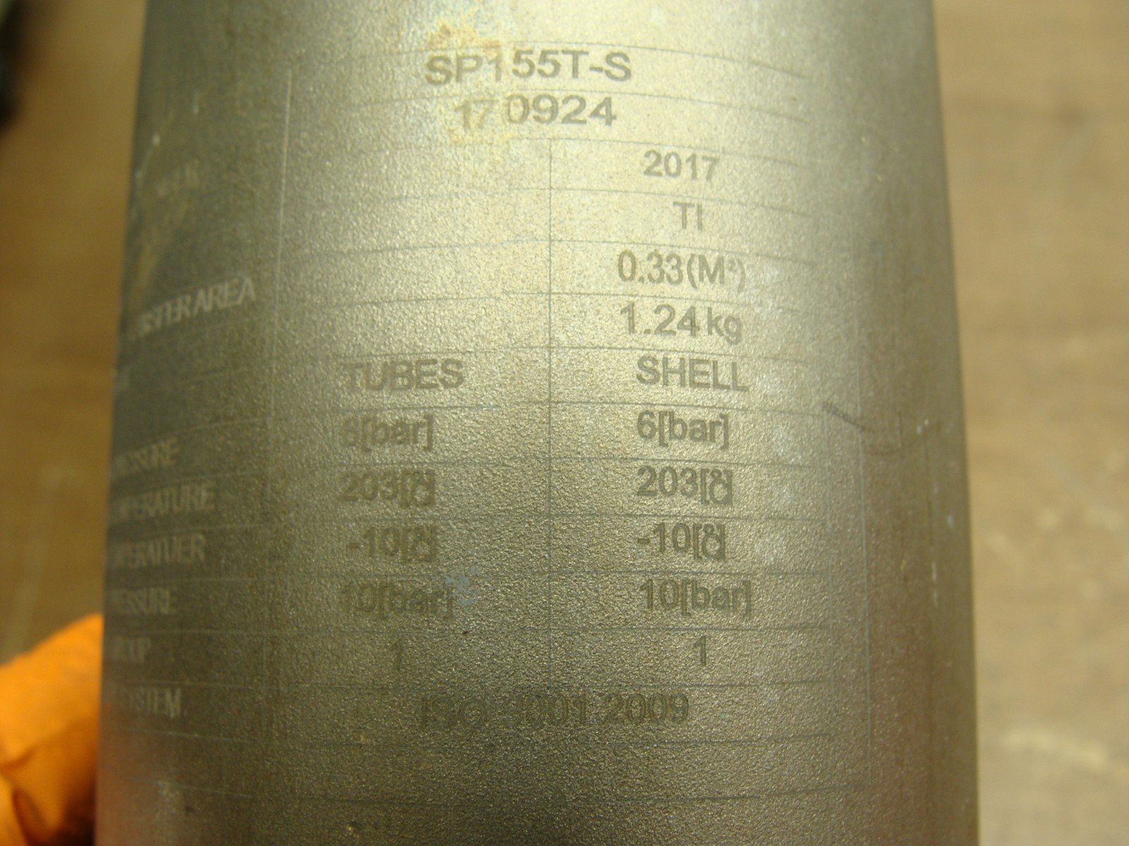 AB TITANIUM SHELL & TUBE HEAT EXCHANGER SP-155T-S 155,000 BTU/HR