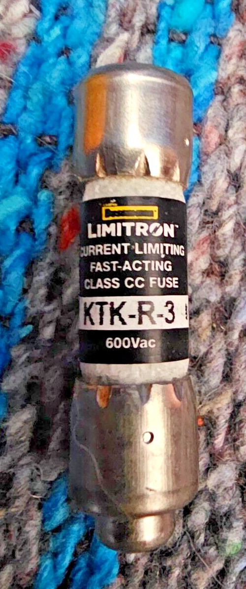 Eaton Bussmann Ktk-R-3 Ul Class Cc Fuse, Fast Acting, 3A, Ktk-R Series, 600V