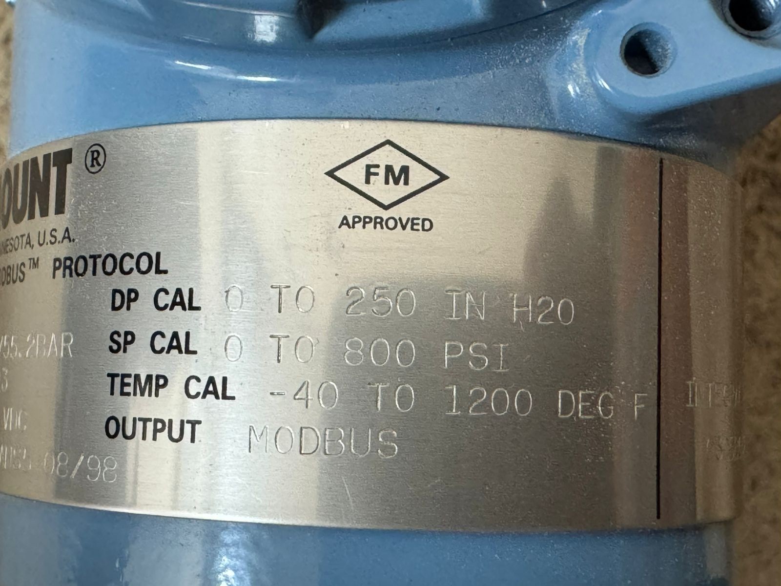 Rosemount / MultiVariable Transmitter / 3095FB23A0013AA10NANS5 / 800PSIA-55.2BAR