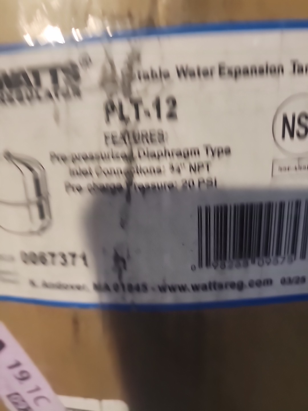 Watts 0067371 PLT-12 Potable Water Expansion Tank 4.5 Gallon 150 PSI Vertical