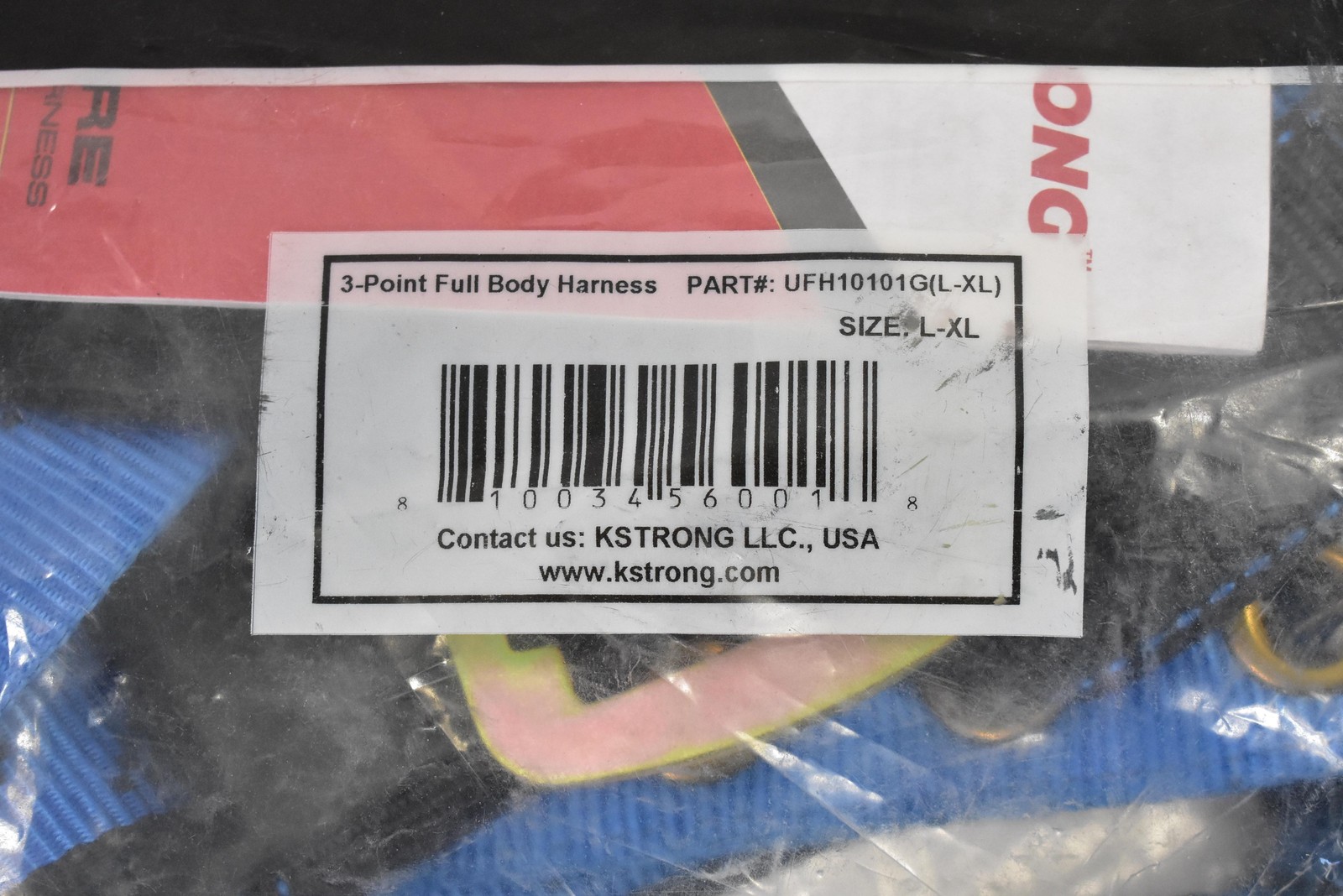 KSTRONG 3-Point Full Body Harness Size L-XL Blue UFH10101G(L-XL) Fall Protection