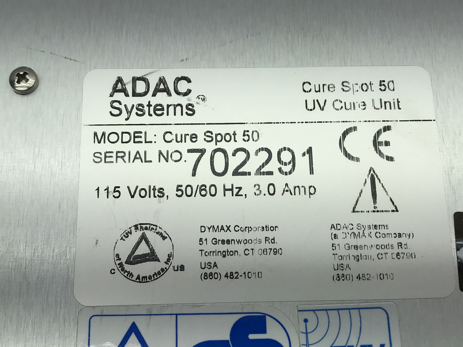 ADAC systems Cure Spot 50 UV Ultraviolet Curing Unit