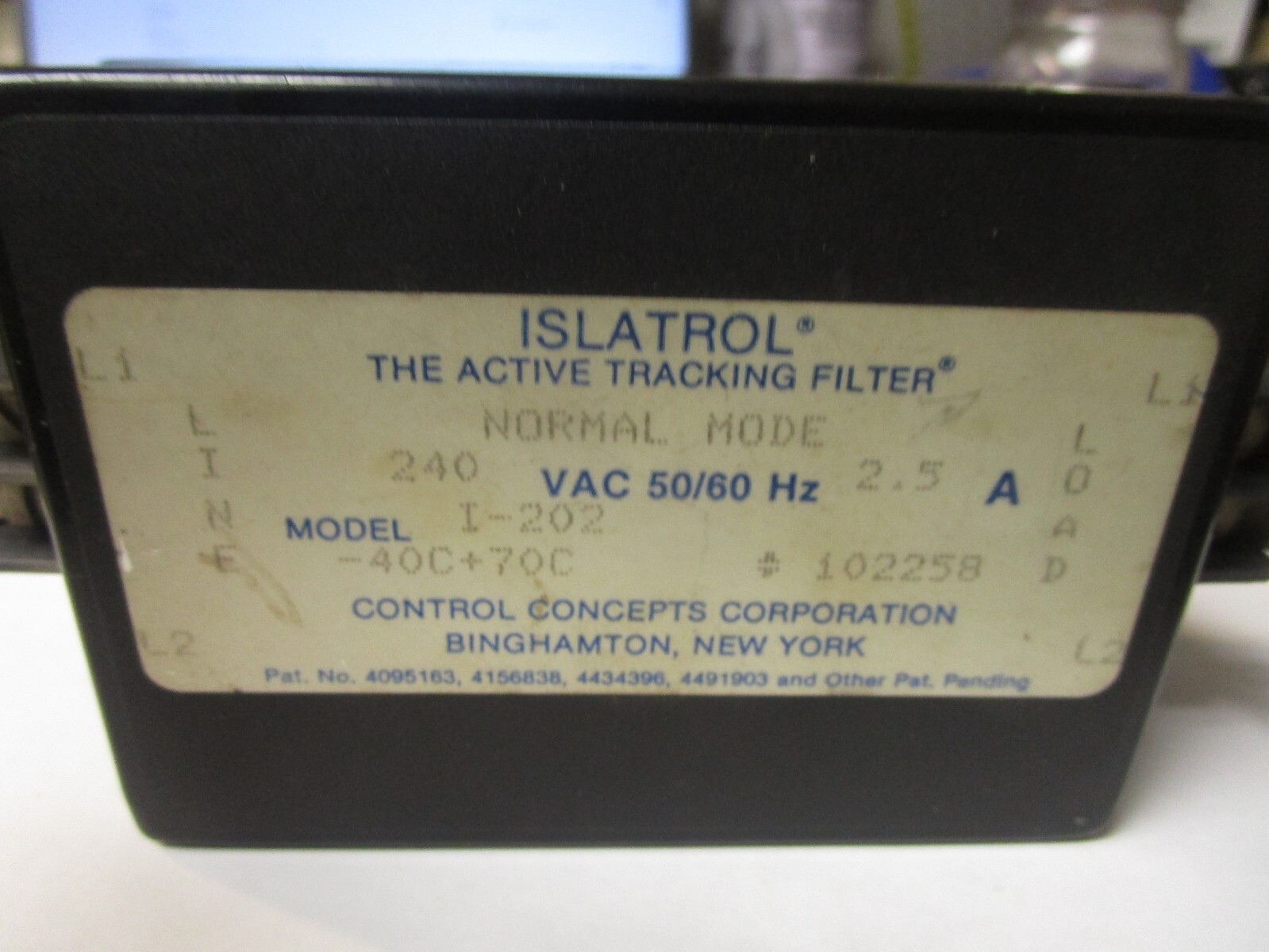 Islatrol I-202 The Active Tracking Filter
