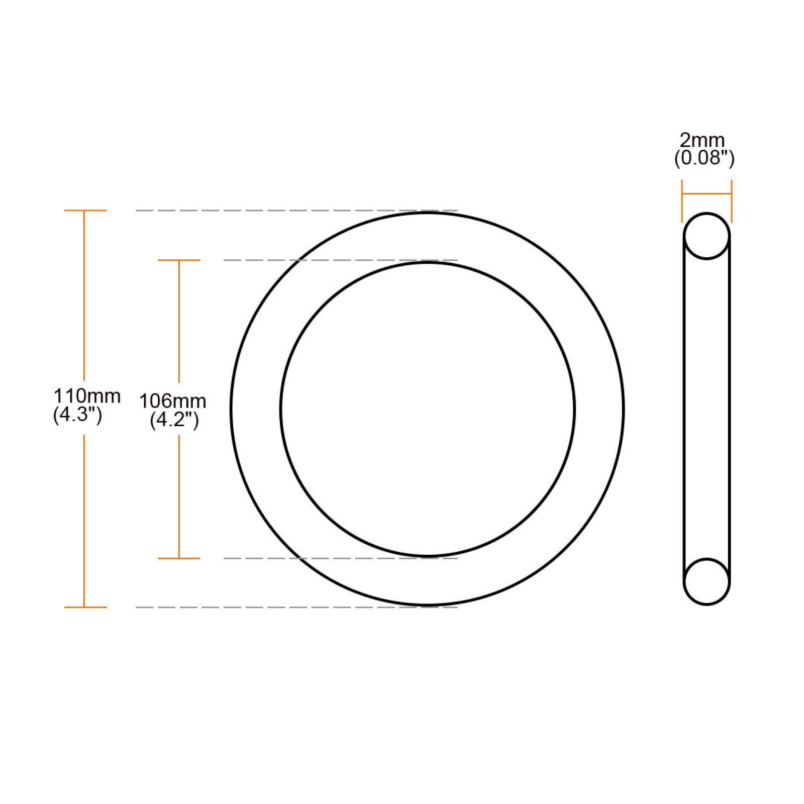 5Pcs Flexible Rubber Oil Seal Filter O Rings 110mm OD 2mm Thickness