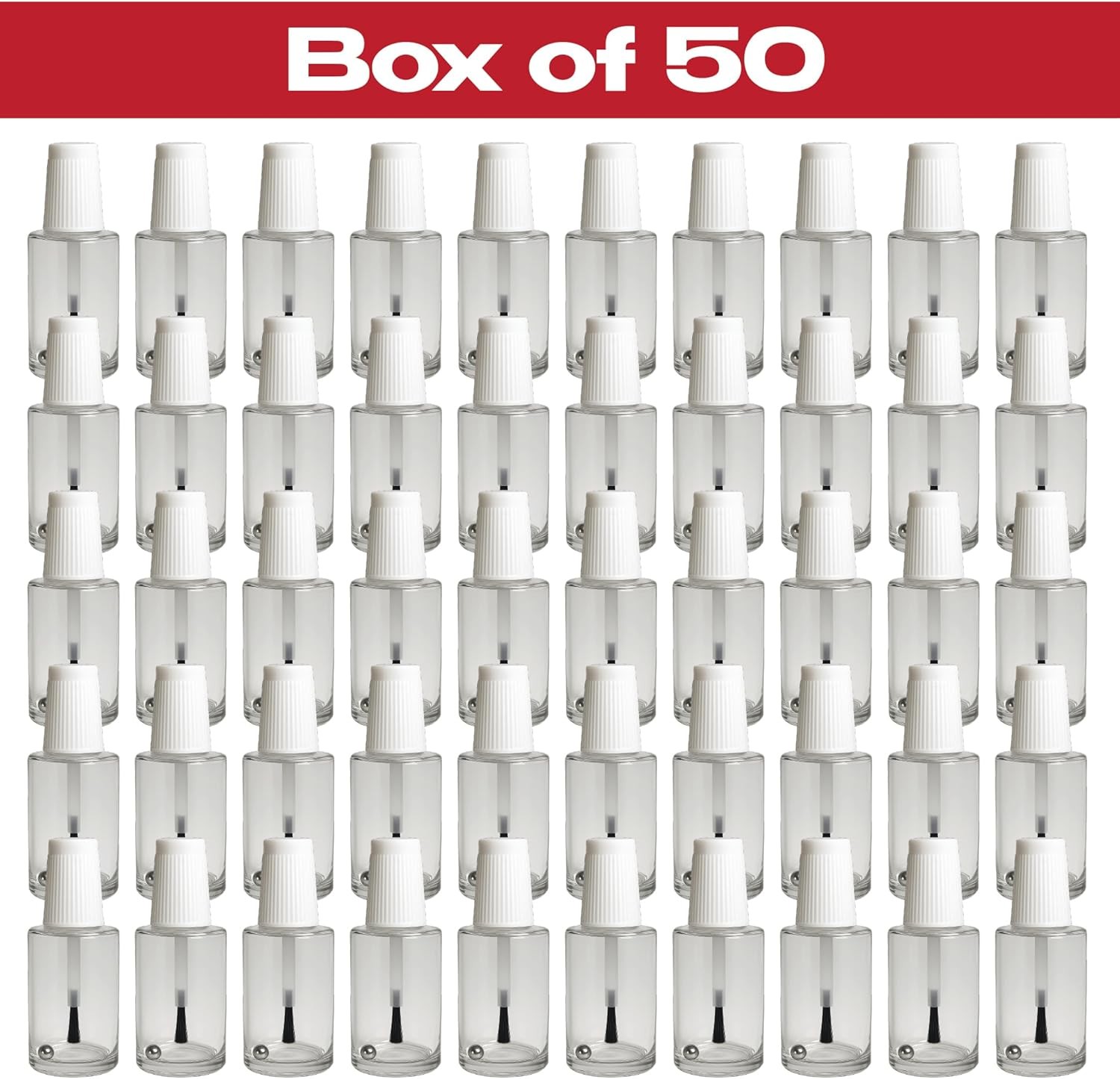 50 Pack 20ml Empty Brush Bottles with Mixing Ball, Paint Touch-Up Bottles