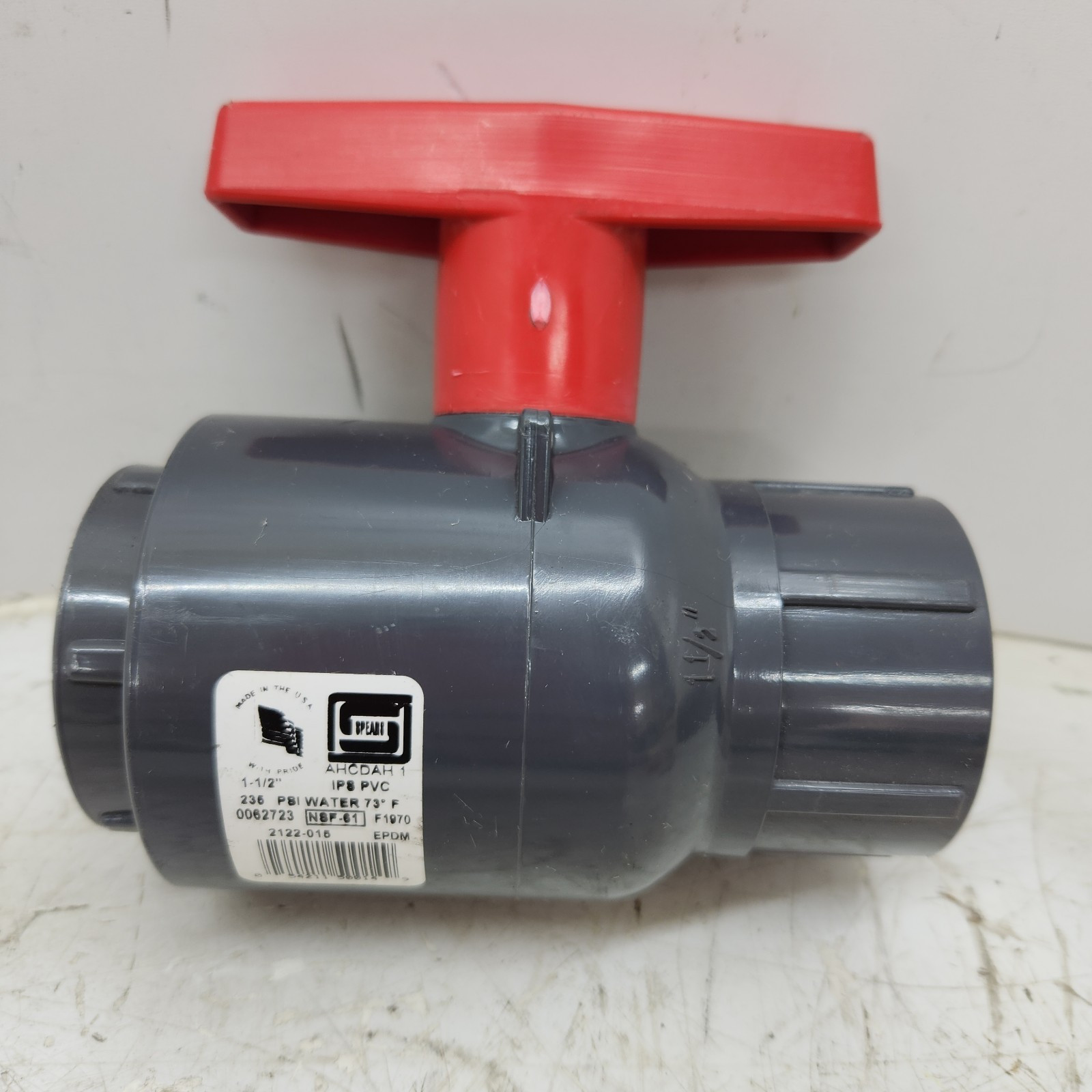 # 2122-015 Spears 1-1/2″ Compact PVC 2-Way Inline Ball Valve w/Socket Style Ends