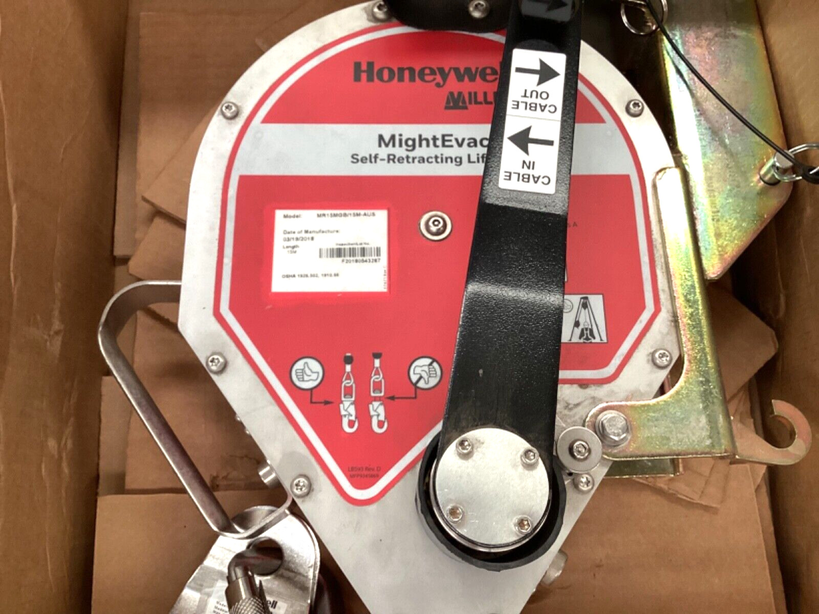 Honeywell Miller Mightevac Self-Retracting Lifeline MR15MGB/15M-AUS