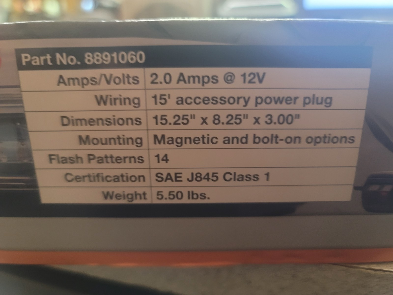 BRAND NEW BUYERS PRODUCTS # 8891060 LED MULTI-MOUNT 68 BULB AMBER LIGHT BAR