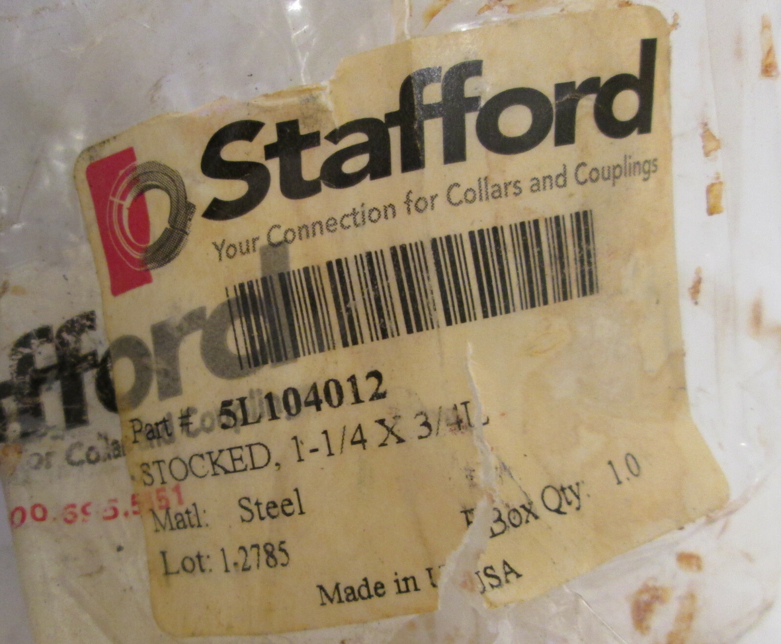 Stafford 5L104012 Clamp Type Coupling 1-1/4” X 3”/4L
