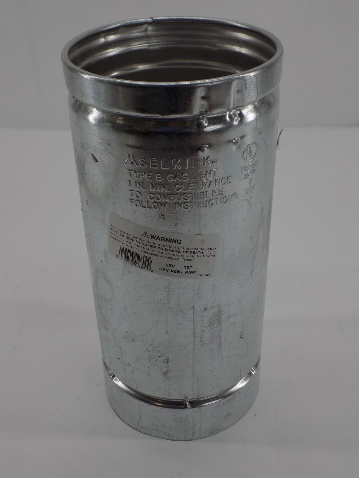 NEW Selkirk 105012 5″ OD B-Vent Pipe 5RV-12