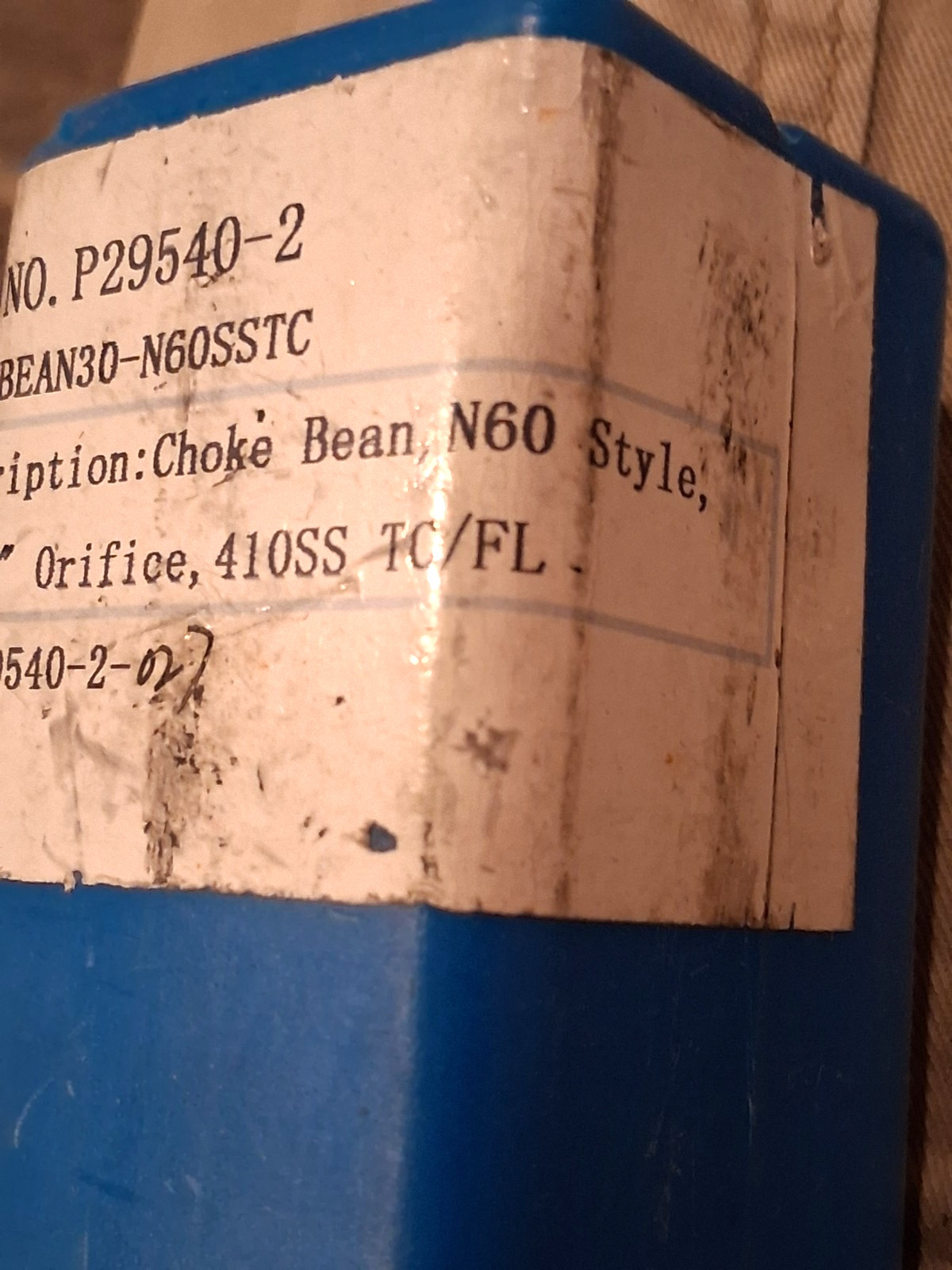 NEW BEAN30-N60SSTC: Choke Bean, N60 Style 30/64″ Orifice, 410SS TC/FL